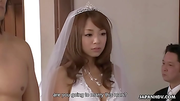 Sucking the dick right as she got married to her naked man