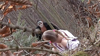 Masked men fuck the girl in the woods