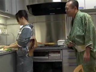 Son's Wife's Lustful Lunchtime Antics in the Kitchen Drive Father-in-Law Wild with Desire