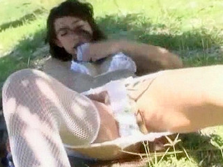 Japanese princess's slutty outdoor masturbation